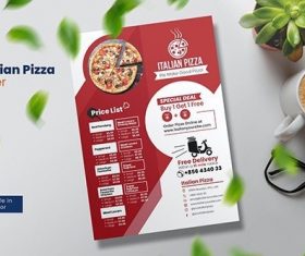 Italian Pizza Menu Flyer vector