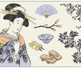 Japanese culture illustration vector