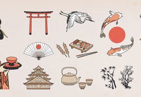 Japanese traditional culture illustration vector