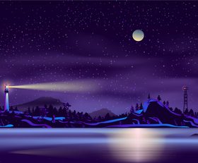 Lighthouse background vector