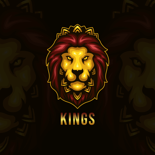 Lion emblem gaming vector