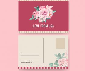 Love from usa postcard cover vector