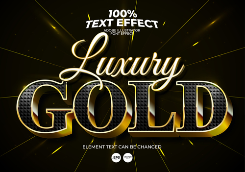 Luxury illustrator font effect vector