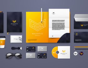 Majestic corporate branding identity template vector