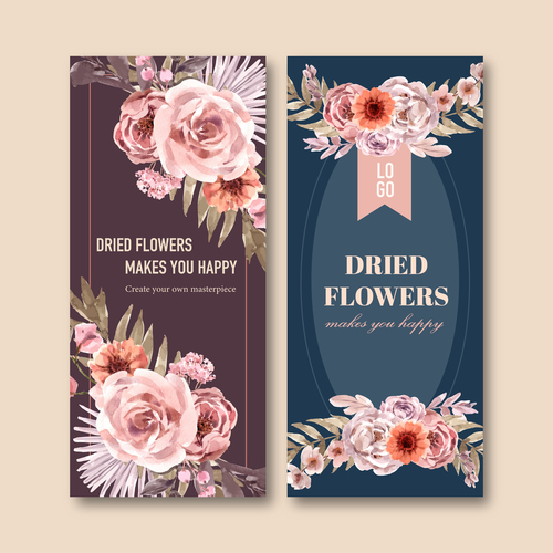 Makes you happy dried floral banner vector