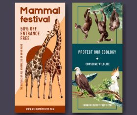 Mammal festival flyer design vector