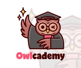 Mascot logo owl vector