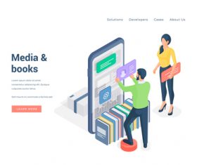 Media books illustration vector