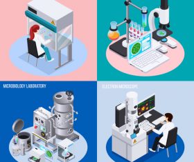 Medical research equipment vector