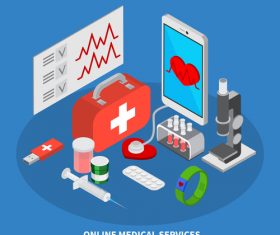 Medical services isometric vector illustration