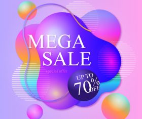 Mega sale abstract background vector