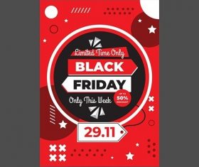 Memphis Style Black Friday Flat Design Flyer Template vector