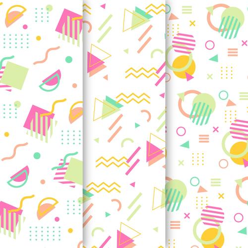 Memphis geometric pattern background vector