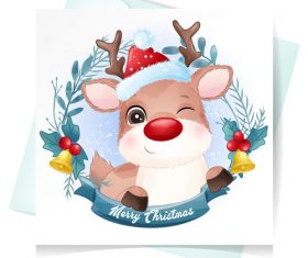 Merry Christmas greeting card vector