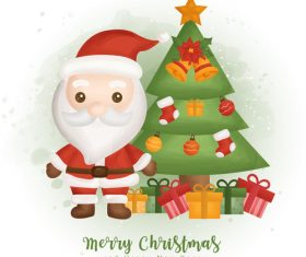 Merry christmas and santa background vector