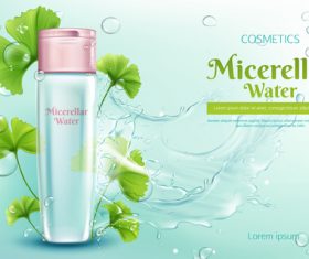 Micerellar water skin care products vector