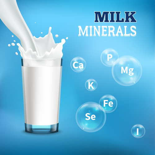 Milk minerals poster vector