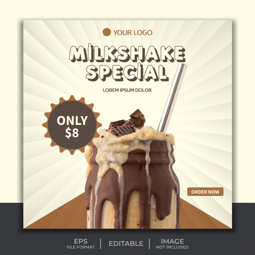 Milkshake special offer vector