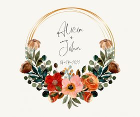 Minimalistic wedding invitation vector