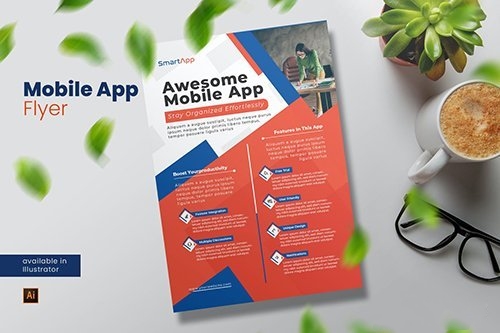 Mobile App Flyer vector