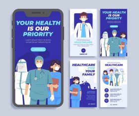 Mobile app thank doctor and nurse cartoon vector