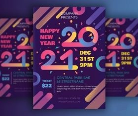 Modern Happy 2021 New Year Poster vector