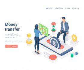 Money transfer illustration vector