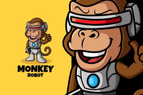 Monkey robot vector