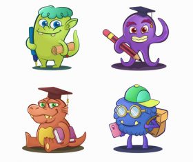 Monster drawn design illustrations vector