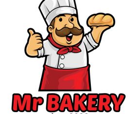 Mr bakery icon vector