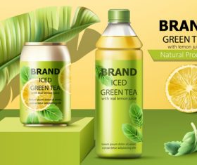 Natural product green tea drink vector