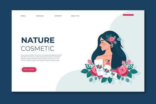 Nature cosmetic card vector
