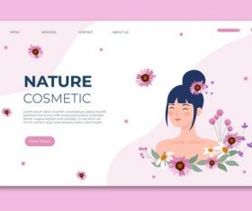 Nature cosmetics landing page vector