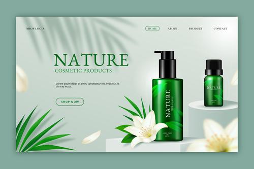 Nature skin care products vector