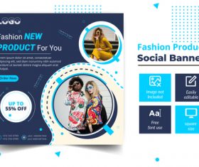 New fashion social banner vector