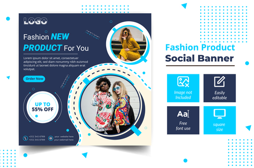 New fashion social banner vector