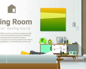 Nostalgic style living room vector