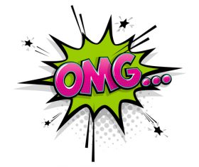 OMG comic bubble text vector