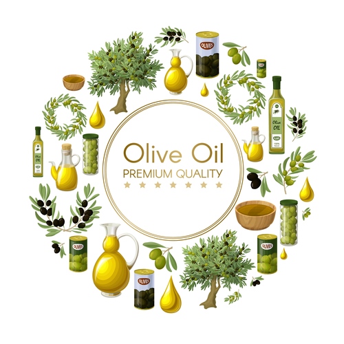 Olive oil premium quality vector