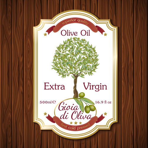 Olive product label vector