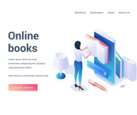 Online books illustration vector