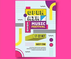 Open air music festival poster vector