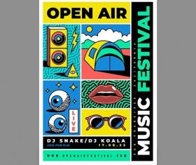 Outdoors music festival poster vector