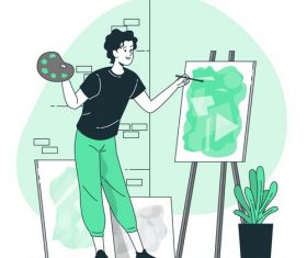 Painting cartoon background vector