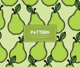 Pear decorative seamless pattern background vector