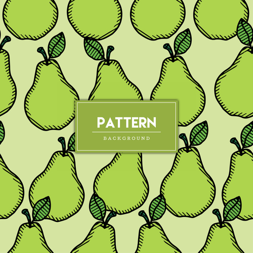 Pear decorative seamless pattern background vector