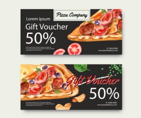 Pizza gift voucher vector