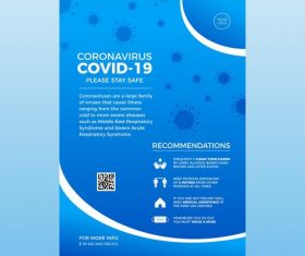 Please stay safe COVID -19 flyer vector
