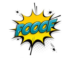 Pooof comic bubble text vector