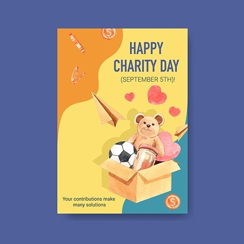 Poster Template with International Day Charity Concept vector